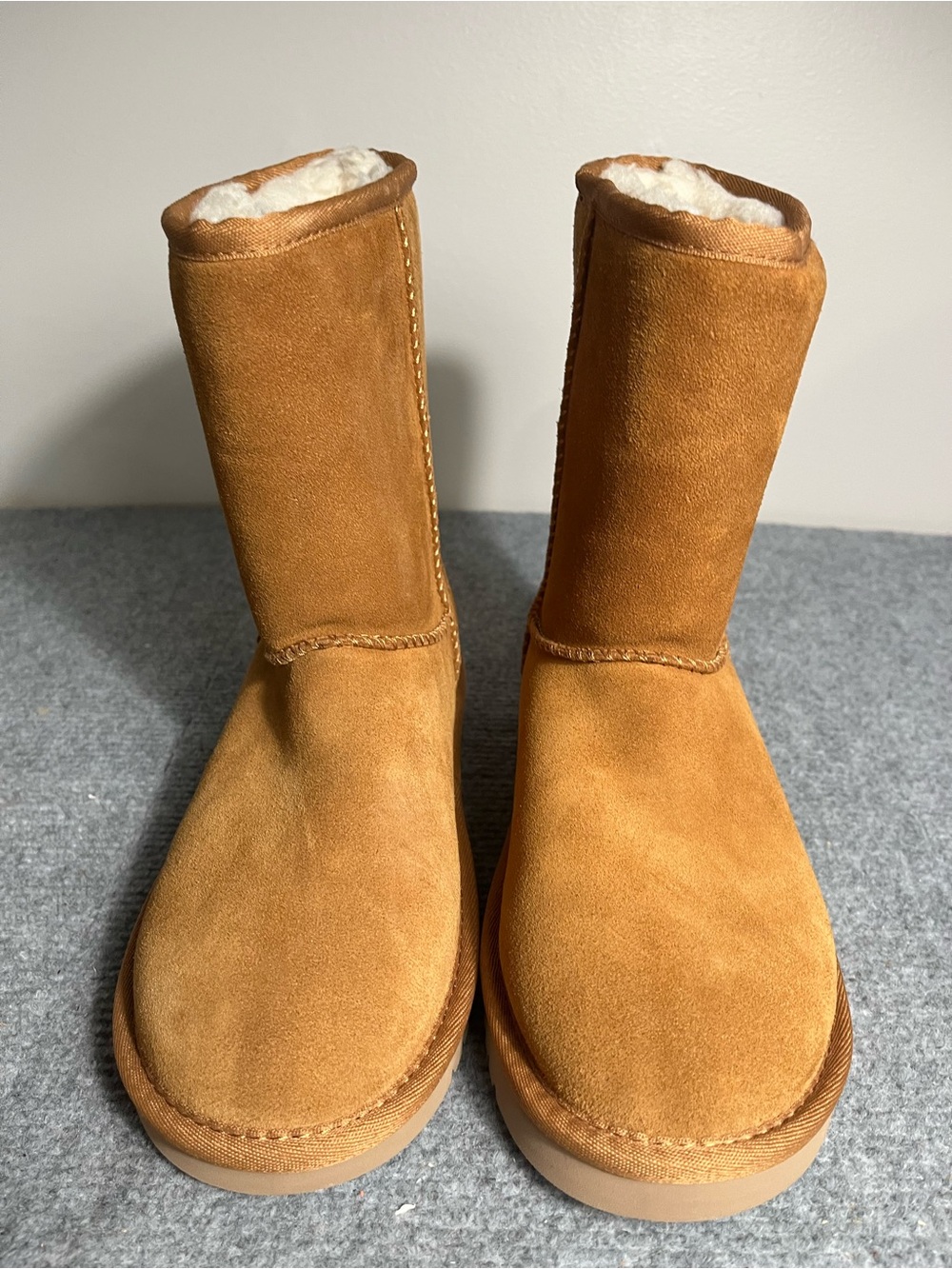 Koolaburra Chestnut Suede Shearling-Lined Mid-Calf Boots